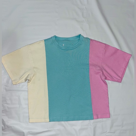 Teddy Fresh Tops - Teddy Fresh Pastel Color Block T-shirt
